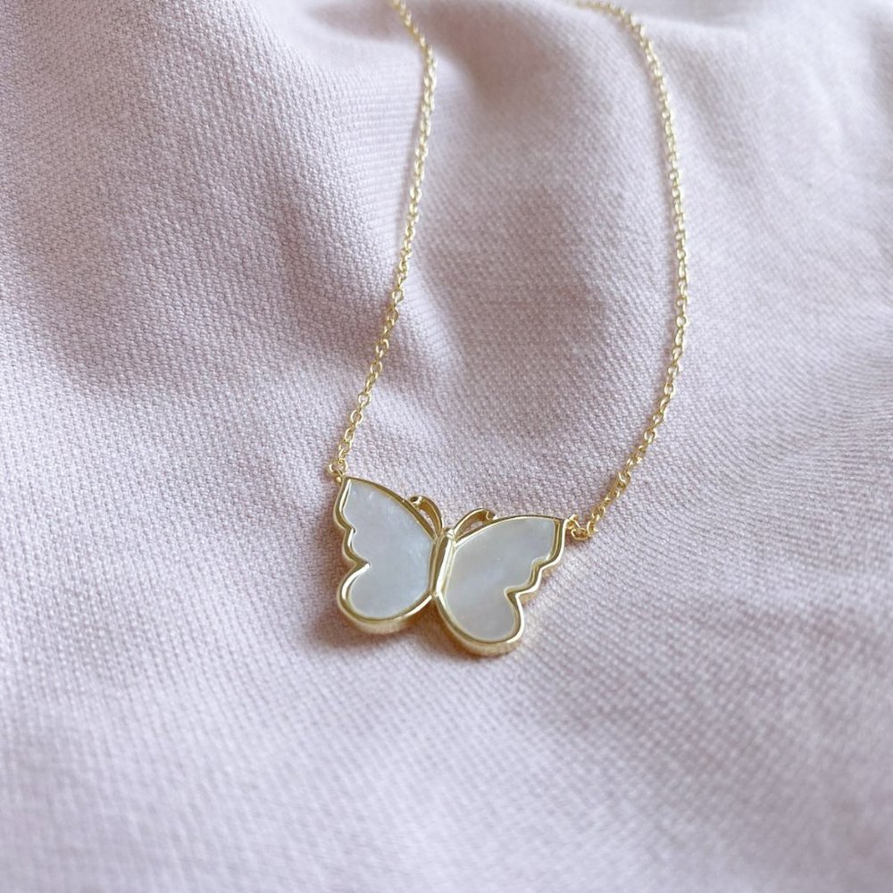 Mother Pearl Butterfly Necklace